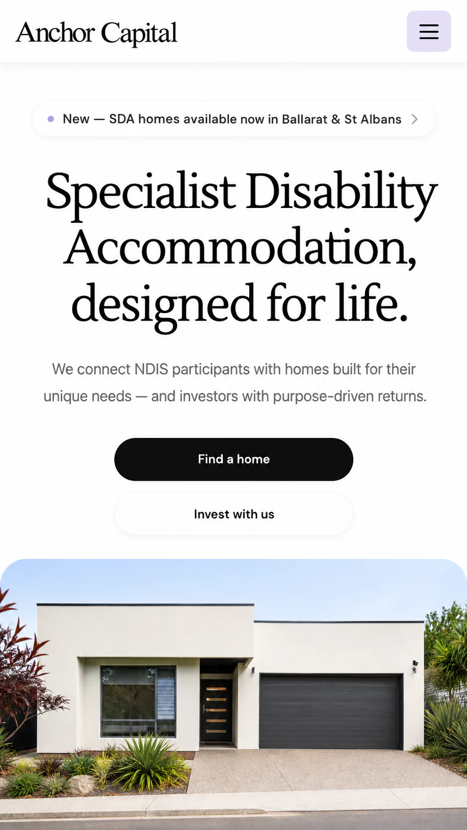 Anchor Capital website mobile presentation
